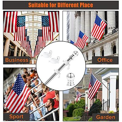 Flag Pole for House,6 FT Heavy Duty Tangle Free Pole Kit for House with  Bracket, Stainless Steel Outdoor Flag Poles for 2x3, 3x5, 4x6 American Flag