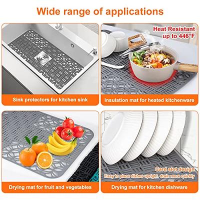 Silicone Sink Mat 26”x14”, JIUBAR sink protectors for kitchen sink,silicone  sink mat,Sink Mat Grid for Bottom of Farmhouse Stainless Steel Porcelain