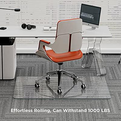  HARRITPURE 46x36 Office Chair Mat Tempered Glass Carpet Chair  Mats for Hardwood Floor Oversized Clear Computer Chair Mats Easy Cleaning  Mat Used on Swivel Chairs Ceramic Tile Carpet : Office