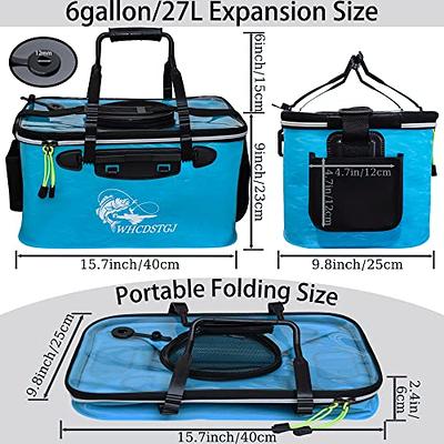 Transparent Top Cover Fishing Bucket, Foldable Fish Bait Bucket,  Multifunctional Minnow Bucket, Live Fish Container, Fish Protection Bucket,  Outdoor Camping Fishing Bag. (Blue, 6 Gallon) - Yahoo Shopping