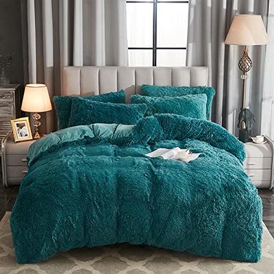 Uhamho Faux Fur Velvet Fluffy Bedding Duvet Cover Set Down Comforter Quilt  Cover