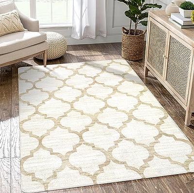 Lanffia Farmhouse Moroccan Throw Rugs, Washable 2x3 Small Entryway Rug Non  Slip Low Profile Entryway Rug Soft Faux Wool Rustic Floor Carpet for Indoor