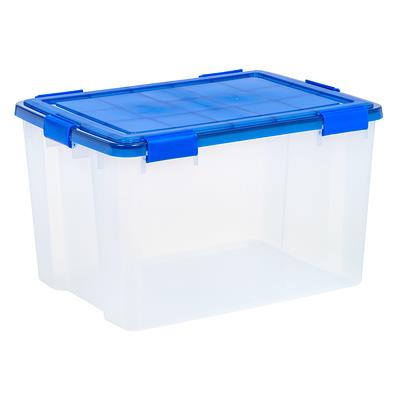 Sterilite 70 Qt Clear Plastic Stackable Storage Bin w/ White Latch