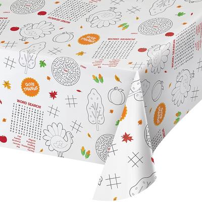 Kids Thanksgiving Activity Paper Table Cover 54 X 88  Disposable  Tablecloth Harvest Party Decor Autumn - Yahoo Shopping