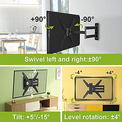 Mount-It! Full Motion TV Wall Mount Corner Bracket, VESA 400 x 400  Compatible, Extending Arm Articulating, Swivel, Tilt Fits 32, 37, 40, 42,  47, 50