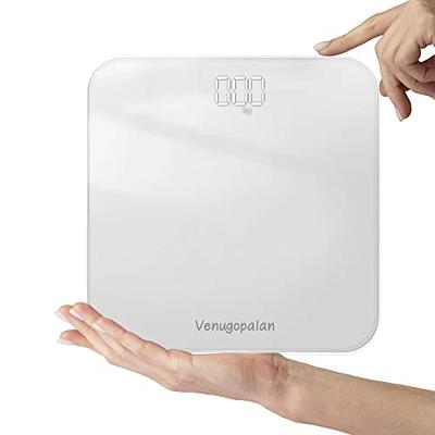 Small Bathroom Body Weight Scale for Travel, Venugopalan Highly Accurate Weighing  Scales with Hidden LED Screen, Portable Digital Scale for Personal Health,  400 lb Battery (White) - Yahoo Shopping