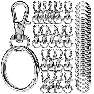 LEOBRO Keychain Clip and Key Ring, 100PCS Key Chain Rings and Keychain Hooks,  Metal Keyrings, Keychain Rings Key Rings Bulk, Keychains Key Rings for  Crafts, Keychain Kit Clip for Keychain Lanyard 