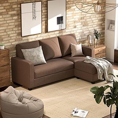 Two Seater Modular Sectional Sofa Linen Fabric Sofa Couch with Ottoman, Seat  Cushion and Back Cushion Removable and Washable - Yahoo Shopping