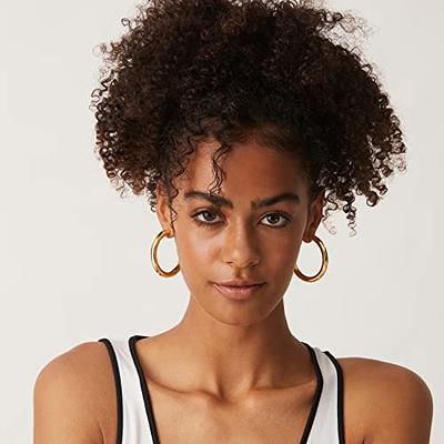 PAVOI 14K Gold Colored Lightweight Chunky Open Hoops