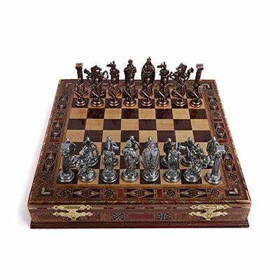 (Only 32 Pieces) Royal Medieval British Army Antique Copper Metal Handmade  Chess Pieces ( Without Board)