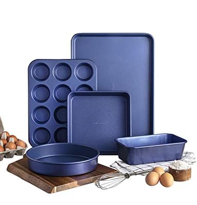 T-fal Initiatives Ceramic Cookware, 14 piece Set, Blue, G918SE64