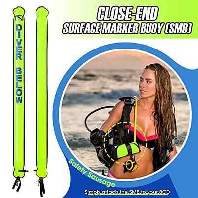 Surface Marker Buoy Set, 6ft Hi-Visibility Inflatable Closed