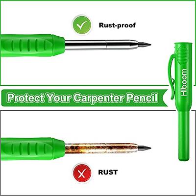 Hiboom 3 Pack Carpenter Pencils Set with 24 Refills, 2.8 mm Mechanical  Carpenter Pencil Built in Sharpener Woodworking Marking Tool Solid Long  Nosed Deep Hole Construction Pencil (Green) - Yahoo Shopping