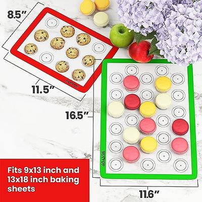 Hotpop Set of 4 Reusable Macaron Silicone Cookie Sheet Baking Mats 0.75mm  (2 Half Sheets and 2 Quarter Sheets), Non Stick Silicone Baking Mats Cookie  Sheet - Baking Mats Silicone for Baking Sheets - Yahoo Shopping