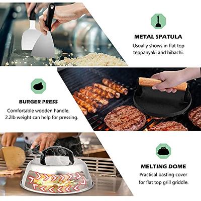 8 Commercial Grade Flat Top Grill Accessories Great for Outdoor Grilling, Teppanyaki and Camping