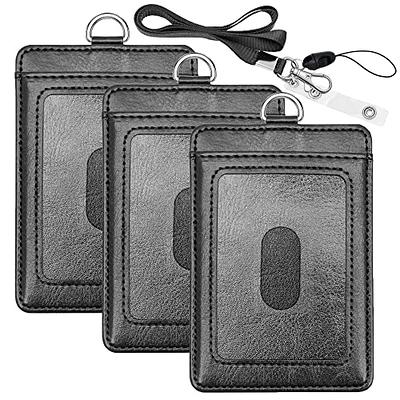 JINEASY ID Breakaway Lanyard ID Badge Holder Heavy Duty Retractable Badge Reel with Hard Plastic ID Card Holder, Black
