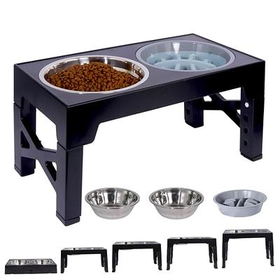 Elevated Dog Bowls,4 Adjustable Heights,Raised Dog Bowl Stand with 2  Stainless Steel Dog Food Bowls,for Large Medium Small Dogs - AliExpress