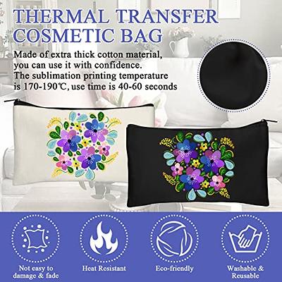 Sublimation Blanks Cosmetic Bags Multipurpose DIY Heat Transfer Makeup Bags  Toiletry Pouch Iron on Transfer Zipper Canvas Pencil Bag for  Multi-functional Travel DIY Craft