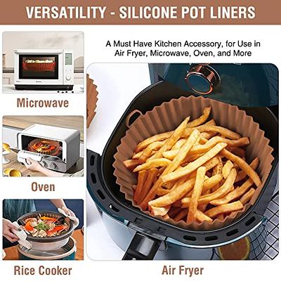 Air Fryer Liners, Air Fryer Silicone Liners Reusable, Air Fryer Accessories  - Airfryer Liners Square 8.5 inch for 4 to 6 QT Air Fryer Liners Silicone