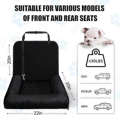 BurgeonNest Dog Car Seat for Small Dogs, Fully Detachable and Washable Dog Carseats Small Under 25, Soft Dog Booster SEATS with Storage Pockets and