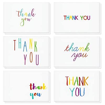 48 Pack Blank Thank You Cards with Envelopes, 4x6 Notecards for