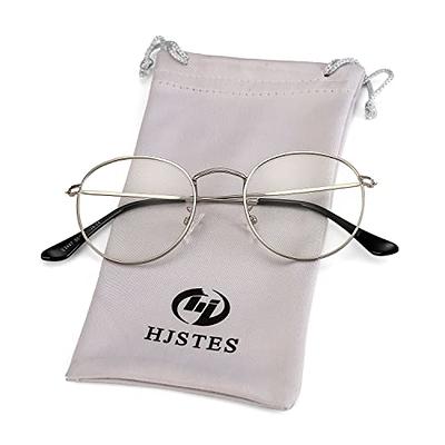 Braylenz 2 Pack Retro Small Round Glasses with Clear Lens, Unisex Style  Hippie Eyeglasses Frame