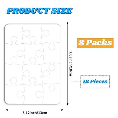 10 Sets Blank Sublimation Puzzles for DIY Crafts, 80-Piece Jigsaws