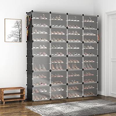 12-Tier Shoe Rack Organizer Stackable Closet 96 Pairs Shoe Box Storage  Cabinet