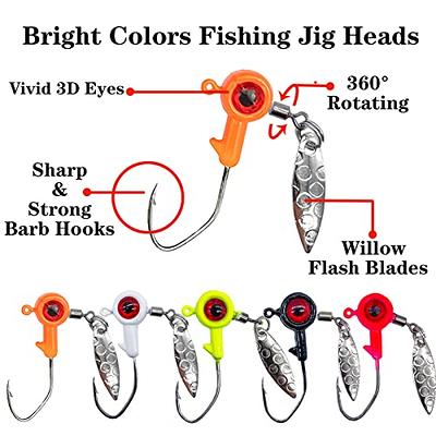 Bombite 20pcs Crappie Jig Heads,Fishing Lures Jig Head with Spinner Blade,1/8  oz 1/16 oz Fishing Jig Heads for Crappie Bass Fishing - Yahoo Shopping