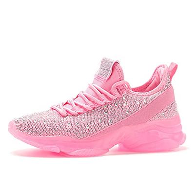 Breathable Lace Mesh Sequin Sneakers Women'S Tennis Shoes Thick