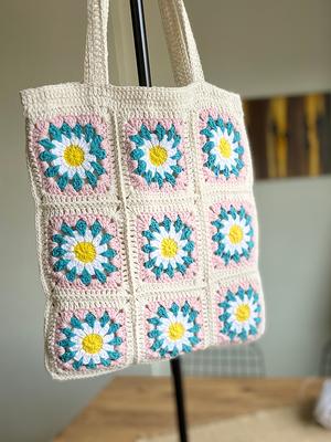 Crochet Tote Bag, Boho Hippie Handbag