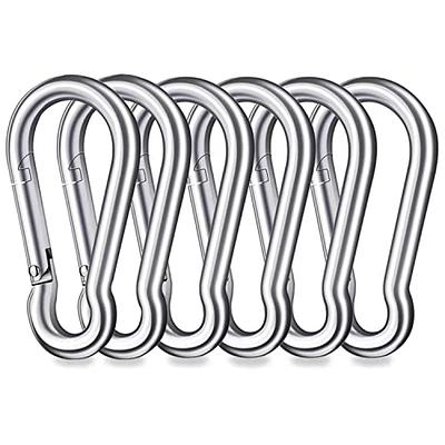 6 Pcs Carabiner Clip Spring Snap Hook - 304 Stainless Steel Quick