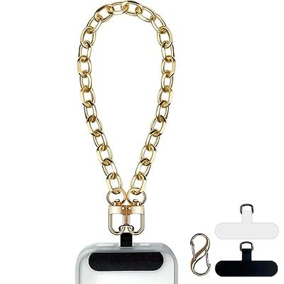 SHANSHUI Phone Charm, 2 x Durable Phone Tabs Detachable Phone Wrist Strap  Chain Free Hands Beaded Cell Phone Wristlet Lanyard Fitting for iPhone 
