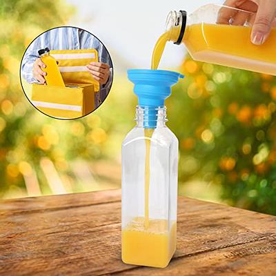 8pcs 16oz Glass Juice Bottles with Lids, Reusable Juice Containers Drinking