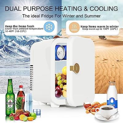 WOISSKEY Mini Fridge For Bedroom, 8 Liter AC/DC Portable Compact  Refrigerators Thermoelectric Cooler and Warmer For Skincare, Beverage,  Food, Cosmetics, Home, Office and Car, Beige,Christmas Gift - Yahoo Shopping