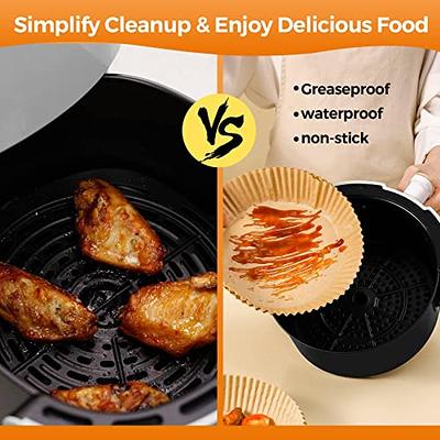 Air Fryer Disposable Paper Liner - 100 Plack, 6.3 Airfryer Instant Pot  Oven Insert Parchment Sheets Round, Grease and Water Proof Non Stick Basket  Liners for Baking Cooking 