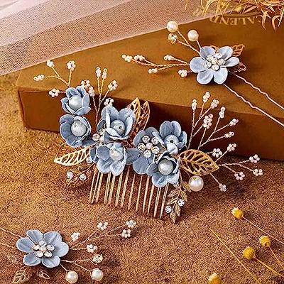 Latious Bride Wedding Hair Pins Silver Rhinestone Bridal Hair Piece Crystal  Hair Clips Sparkle Hair Accessories for Women and Girls (Pack of 3)