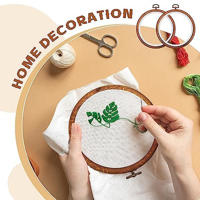 Snapklik.com : Qunclay 9 Pcs Large Embroidery Hoop Frame Decorative  Imitated Wood Display Frame Circle Oval Octagonal Cross Stitch Hoop Ring  For Art Craft DIY Sewing And Hanging Ornaments Decor
