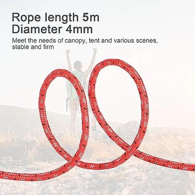 Hikeman 10 Pack 4mm Camping Rope Reflective Outdoor Guy Lines with Aluminum  Guyline Adjuster Tensioners Nylon Tent Tie Downs for Hiking Backpacking