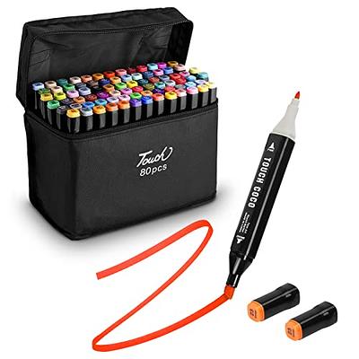 80 Colored Markers for Adult Coloring Books, Dual Tip Brush Pens
