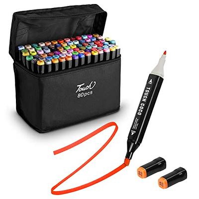 Tongfushop 80 Colored Marker Set, Colouring Pens, Markers, Art pens for  Drawing, Sketching, Anime and Manga Colouring Books Adults, Double Tip  Markers