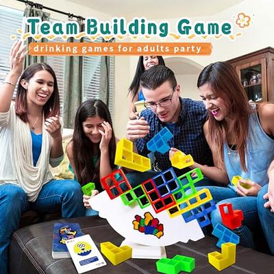 Tetra Tower Balancing Stacking Toys,Board Games for Kids & Adults,Tetris  Balance Game Building Blocks,Perfect for Family Games, Parties, Travel 