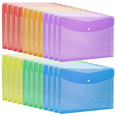 24 Packs Expandable Plastic Envelopes Poly Envelopes with Snap Button,  Document File Folder Organizer for Work, Office, School, Legal Size, 6  Colors - Yahoo Shopping