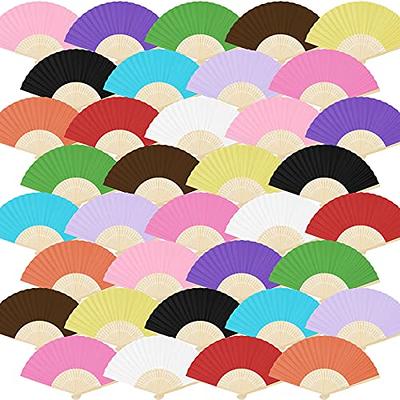 Aneco 36 Pieces Handheld Paper Fans Paper Folding Fans with Bamboos for  Wedding Gift, Party, Home, DIY, Multicolor… - Yahoo Shopping