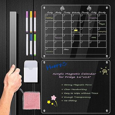 Acrylic Magnetic Refrigerator Monthly And Weekly Calendars, Clear Magnetic  Refrigerator Dry Erase Board Calendars, Reusable Planner Whiteboard Calend