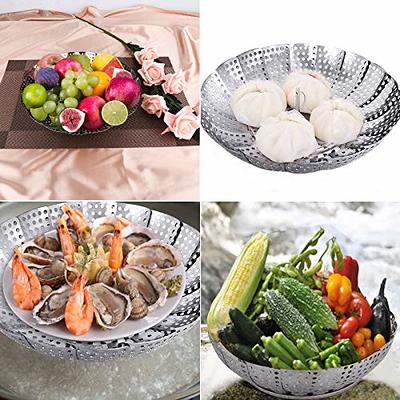Veggie Vegetable Steamer Basket, Folding Steaming Basket, Metal Stainless  Steel Steamer Basket Insert, Collapsible Steamer Baskets for Cooking Food,  Expandable Fit Various Size Pot(5.3 to 8.6) YLYL - Yahoo Shopping