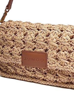 OWGSEE Straw Beach Bag, Small Straw Purse for Women Summer Woven