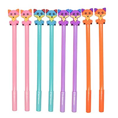 Lopenle 8PCS Novelty Cow Pens Retractable Animal Gel Pen Cartoon Milk Cow  Pens 0.5mm Black Ink For School Home Office Stationery Store