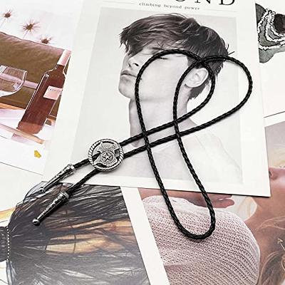  Bolo Tie For Men Western Cowboy Style Necktie With Alloy Round  Buckle Decorations Halloween Costume Accessories Bolo Tie For Men Bolo Tie  Supplies Bolo Ties Western Bolo Tie For Men Western