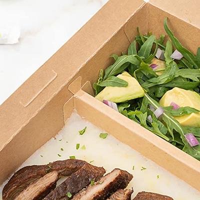  Restaurantware Bio Tek 50.7 Ounce To Go Boxes, 100 Disposable  Bento Boxes - 3 Compartments, Tab Lock Closure, Kraft Paper Take Out Boxes,  Serve Hot and Cold Foods, For Restaurants or